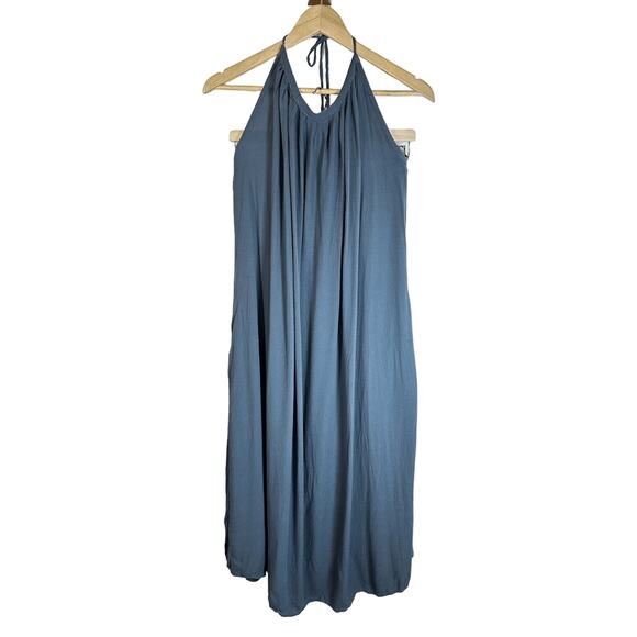 Young Fabulous & Broke High Neck‎ Swing Midi Halter Dress Teal Woman’s M GUC - Picture 1 of 15